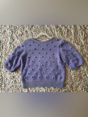 J Crew Lavender Pom-Pom Knit Sweater - Women